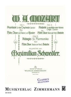 Mozart, Wolfgang Amadeus: Adagio für Harmonika für Flöte, Oboe (Violine/Flöte) und Viola, Stimmen,  Reprint 