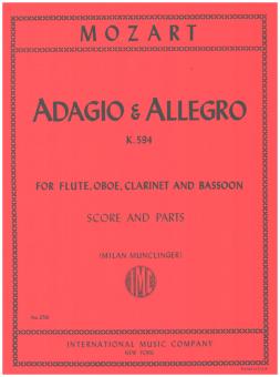 Mozart, Wolfgang Amadeus: Adagio and Allegro KV594 flute, oboe, clarinet and bassoon, parts 