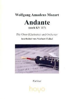 Mozart, Wolfgang Amadeus: Andante nach KV117 für Oboe (Klarinette) und Orchester, Partitur 
