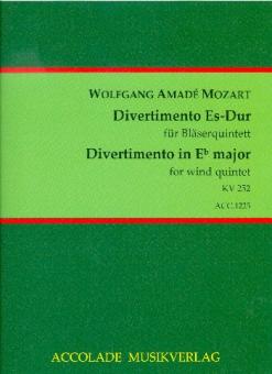 Mozart, Wolfgang Amadeus: Divertimento Es-Dur KV252 für Flöte, Oboe, Klarinette, Horn und Fagott, Partitur und Stimmen 