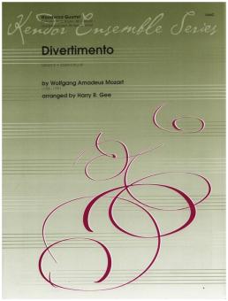 Mozart, Wolfgang Amadeus: Divertimento for flute, oboe (flute), Bb clarinet and bassoon (bass clarinet), score and parts 