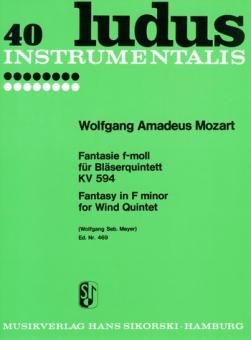 Mozart, Wolfgang Amadeus: Fantasie f-Moll KV594 für Klarinette, Oboe, Horn, Flöte und Fagott, Stimmen 