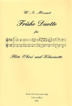 Mozart, Wolfgang Amadeus: Frühe Duette für Flöte (Oboe, Violine) und Klarinette, Spielpartitur 