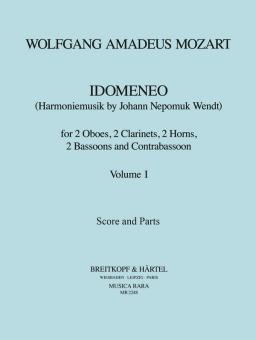 Mozart, Wolfgang Amadeus: Idomeneo Band 1 für 2 Oboen, 2 Klarinetten, 2 Fagotte und 2 Hörner und Kontrafagott, Partitur und Stimmen 