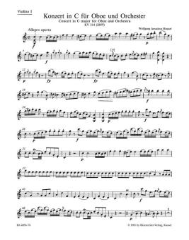Mozart, Wolfgang Amadeus: Konzert C-Dur KV314 für Oboe und Orchester, Violine 1 