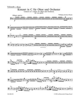 Mozart, Wolfgang Amadeus: Konzert C-Dur KV314 für Oboe und Orchester, Cello/Baß 