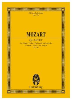 Mozart, Wolfgang Amadeus: Quartett F-Dur KV370 für Oboe und Streichtrio, Studienpartitur 