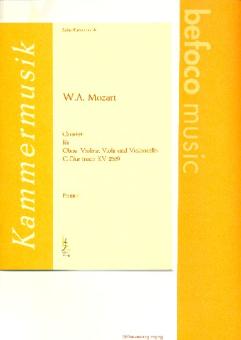 Mozart, Wolfgang Amadeus: Quartett C-Dur nach KV285  für Oboe, Violine, Viola und Violoncello und Streicher, Partitur und Stimmen 
