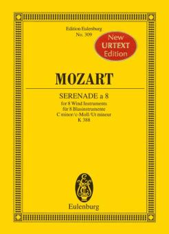 Mozart, Wolfgang Amadeus: Serenade c-Moll Nr.12 KV388 für 2 Oboen, 2 Klarinetten, 2 Hörner und 2 Fagotte, Studienpartitur 