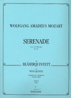 Mozart, Wolfgang Amadeus: Serenade Es-Dur KV375 für Oboe, Flöte, Klarinette, Horn in F, Horn in Es und Fagott, Stimmen 