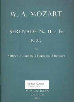 Mozart, Wolfgang Amadeus: Serenade Es-Dur Nr.11 KV375 für 2 Oboen, 2 Klarinetten, 2 Hörner und 2 Fagotte, Stimmen 