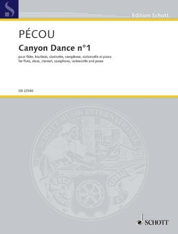 Pécou, Thierry: Canyon Dance no.1 für Flöte, Oboe, Klarinette, Saxophon, Violoncello und Klavier, Partitur und Stimmen 