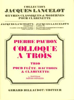 Paubon, Pierre: Colloque à trois pour flûte, hautbois et clarinette, partition de poche 