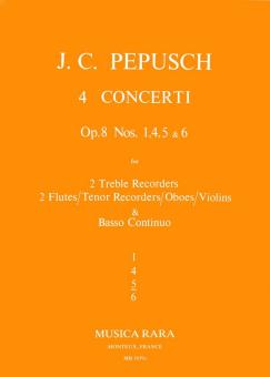 Pepusch, Johann Christoph: Concerto C-Dur op.8,5 für für 2 Altblockflöten (Flöten, Tenorblockflöte, Oboen, Violinen) und Bc, Partitur und Stimmen 