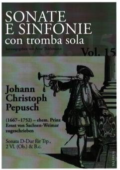 Pepusch, Johann Christoph: Sonata D-Dur für Trompete, 2 Violinen (Oboen) und Bc, Partitur und Stimmen (Bc ausgesetzt) 