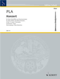 Pla, Juan Bautista: Konzert G-Dur für Oboe (Flöte) und Streichorchester, Klavierauszug mit Solostimme 