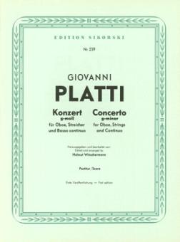 Platti, Giovanni Benedetto: Konzert g-Moll für Oboe und Streichorchester, Partitur 