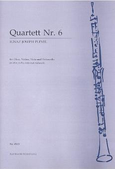 Pleyel, Ignaz Joseph: Quartett Nr.6 für Oboe, Violine, Viola und Violoncello, Partitur und Stimmen 