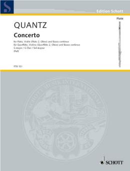 Quantz, Johann Joachim: Concerto G-Dur für Flöte, Violine (2. Flöte, Oboe) und Basso continuo, Spielpartitur 