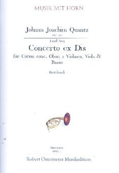 Quantz, Johann Joachim: Konzert Dis-Dur für Horn solo, Oboe, 2 Violinen, Viola und Bass, Stimmen 