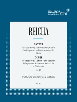 Reicha, Anton (Antoine) Joseph: Octett op.96 für Oboe, Flöte, Klarinette, Horn, Fagott, Streichquartett und Bc ad l, Partitur und Stimmen 