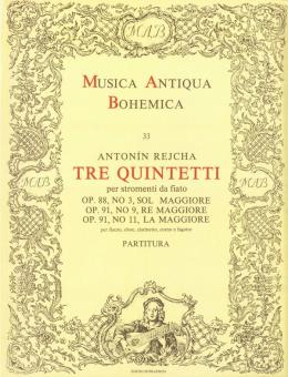 Reicha, Anton (Antoine) Joseph: 3 Quintetti per stromenti da fiato für Flöte, Oboe, Klarinette, Horn und Fagott, Partitur 
