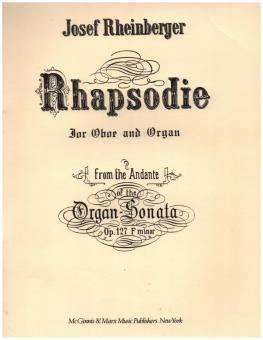 Rheinberger, Joseph Gabriel: Rhapsodie from the Andante of Organ Sonata in F Minor op.127 for oboe and organ 
