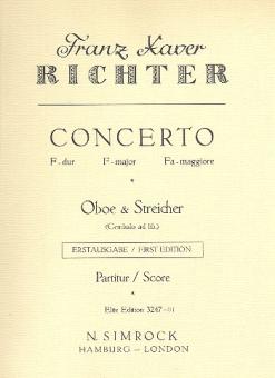 Richter, Franz Xaver: Konzert F-Dur für Oboe und Streichorchester und Cembalo ad lib), Partitur 