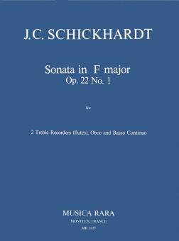 Schickhardt, Johann Christian: Sonata F major op.22,1 for 2 treble recorders, oboe and bc 