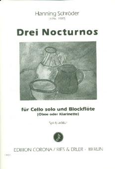 Schröder, Hanning: 3 Nocturnos für Violoncello und Blockfloete (Oboe oder Klarinette) 
