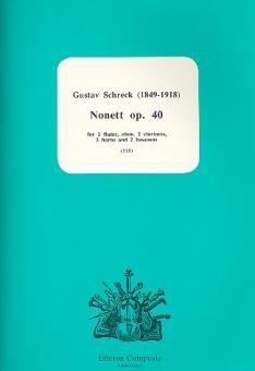 Schreck, Gustav: Nonett op.40 for 2 flutes, oboe, 2 clarinets, 2 horn and 2 bassoons, score and parts 