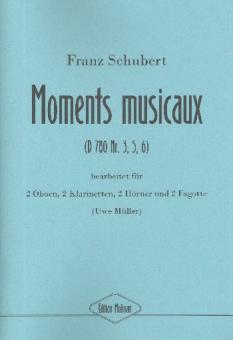 Schubert, Franz: 3 Moments musicaux für 2 Oboen, 2 Klarinetten, 2 Hörner und 2 Fagotte, Partitur und Stimmen 