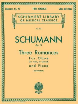 Schumann, Robert: 3 Romances op.94 for oboe (violin, clarinet) and piano 