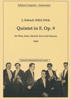 Sobeck, Johann (Jan): Quintet F major op.9 for flute, oboe, clarinet, horn and bassoon, score and parts 