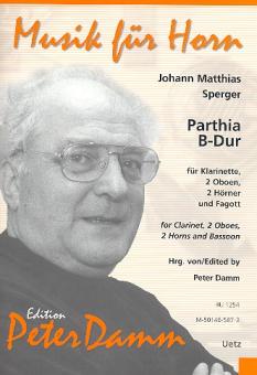 Sperger, Johann Matthias: Parthia B-Dur für Klarinette, 2 Oboen, 2 Hörner und Fagott, Partitur und Stimmen 