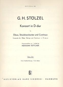 Stölzel, Gottfried Heinrich: Konzert D-Dur für Oboe und Streicher, Oboe solo 
