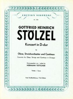 Stölzel, Gottfried Heinrich: Konzert D-Dur  für Oboe und Streicher, Partitur 