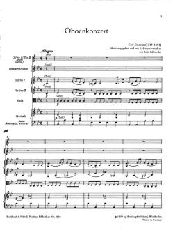Stamitz, Karl Philipp: Konzert B-Dur für Oboe und Orchester, Partitur 