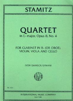 Stamitz, Karl Philipp: Quartet in Eb Major Op.8 No.4 for clarinet (oboe), violin, viola and violoncello, parts 