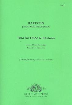 Stuck, Jean-Baptiste (Batistin): Duo for oboe, bassoon and Bc, score and parts (realised Bc) 
