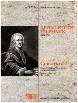 Telemann, Georg Philipp: Concerto a 4 a-Moll für Altblockflöte, Oboe, Violine und Bc 