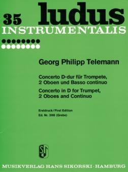 Telemann, Georg Philipp: Concerto D-Dur für Trompete in D, 2 Oboen und Bc, Partitur und 4 Stimmen 
