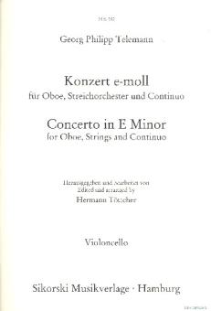 Telemann, Georg Philipp: Konzert e-Moll für Oboe, Streicher und Bc, Cello/Baß 