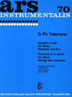 Telemann, Georg Philipp: Konzert c-Moll für Oboe, Streicher und Bc, Partitur 