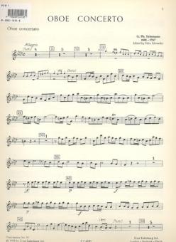 Telemann, Georg Philipp: Konzert f-Moll für Oboe, Streicher und Bc, Oboe 