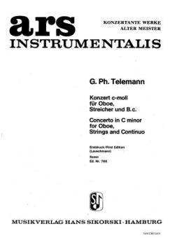 Telemann, Georg Philipp: Konzert c-Moll für Oboe, Streicher und Bc, Cello/Baß 