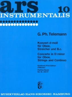 Telemann, Georg Philipp: Konzert d-Moll für Oboe, Streichorchester und Bc, Partitur 