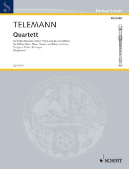 Telemann, Georg Philipp: Quartet F major for alto recorder, oboe, violin and bc, parts 