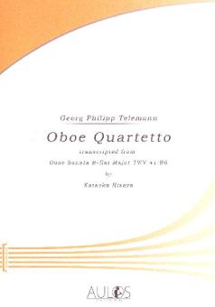 Telemann, Georg Philipp: Quartett B-Dur TWV41:B6 für Oboe, Violine, Viola und Violoncello, Partitur und Stimmen 