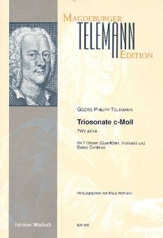 Telemann, Georg Philipp: Sonate c-Moll TWV42:c4 für 2 Oboen (Flöten/Violinen) und Bc, Partitur und Stimmen (Bc ausgesetzt) 